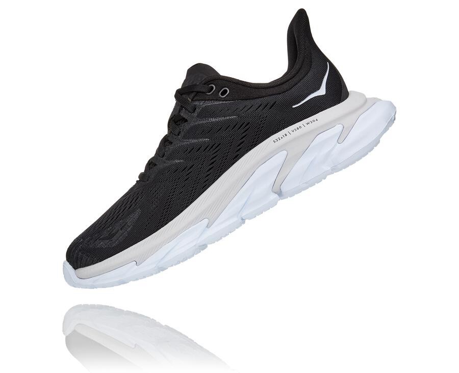 Tenis Hoka One One Mujer Negros/Blancos - Clifton Edge - NZYG97312